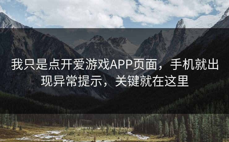 我只是点开爱游戏APP页面，手机就出现异常提示，关键就在这里